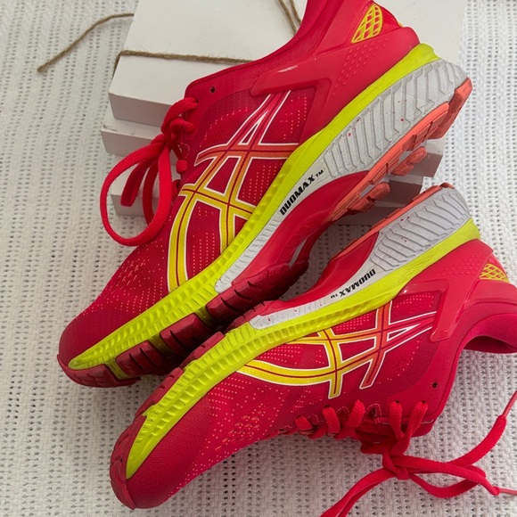ASICS Vibrant Red and Yellow Athletic Shoes - Picture 4 of 6